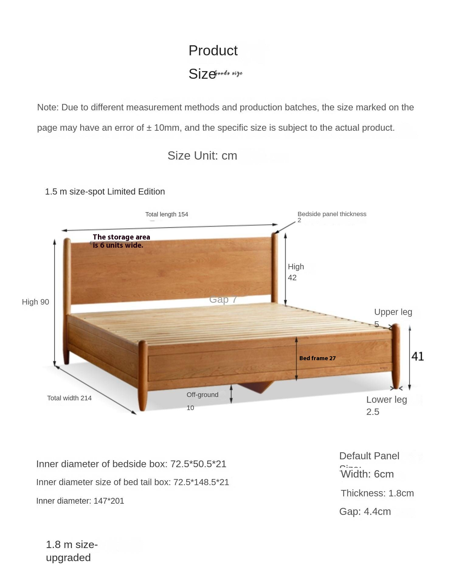 Cherry Wood, Black Walnut Solid Wood Box Bed
