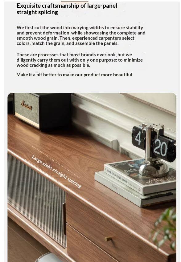 Black Walnut, Rubber, South American walnut Solid Wood Modern TV Cabinet.