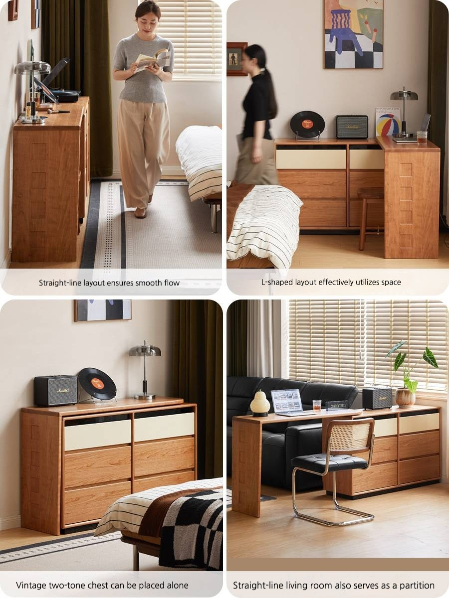 Cherry, Tulipwood Solid Wood Modern Style Vanity Table.