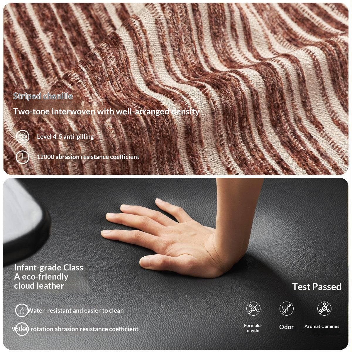 Modern Lounge Chair with Integrated Side Table, Upholstered Wraparound Accent Chair with Metal Frame