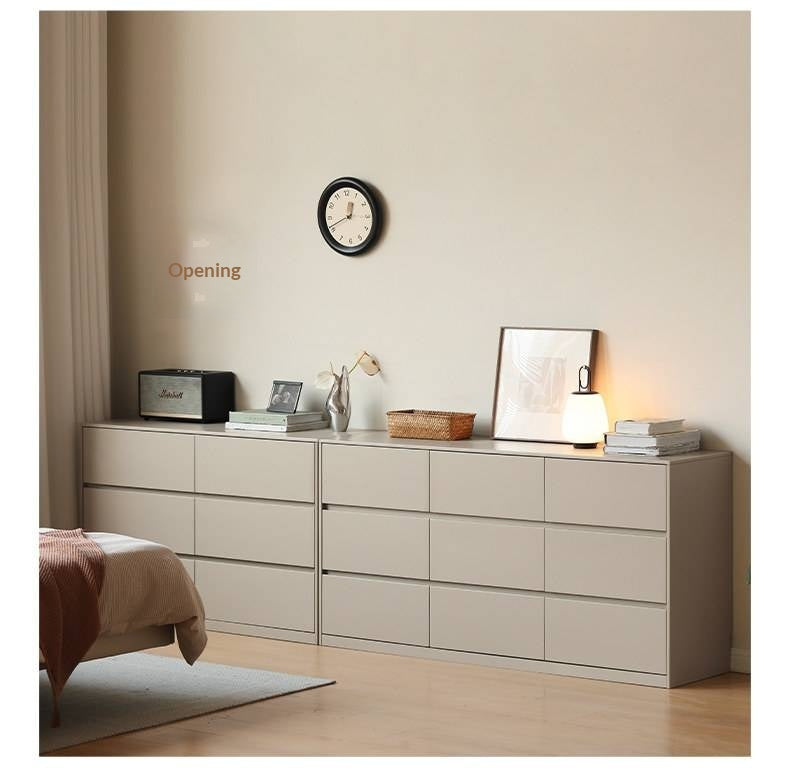 Poplar Solid Wood Light Luxury Six-Drawer Chest