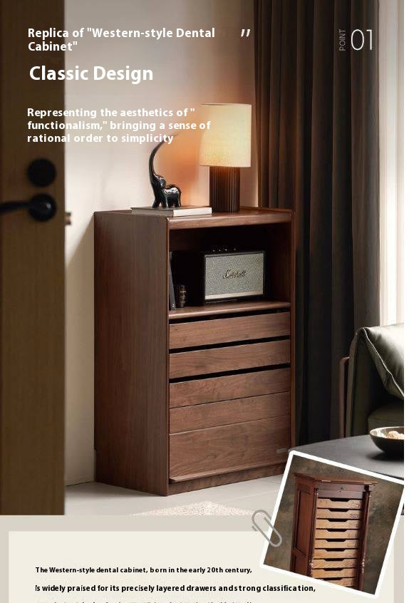 Black Walnut Solid Wood Side Cabinet