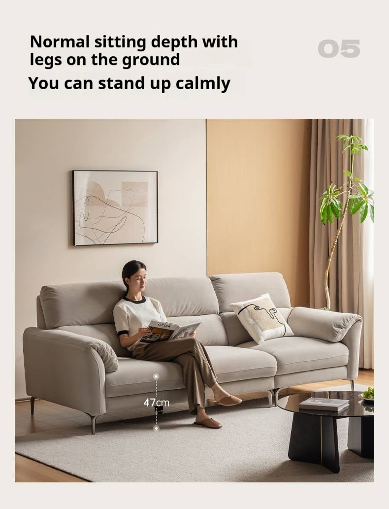 Wool Gray Flannel Fabric Sofa