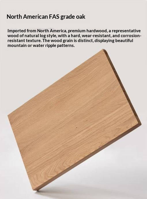 Oak Solid Wood Modern Minimalist Long Dining Table