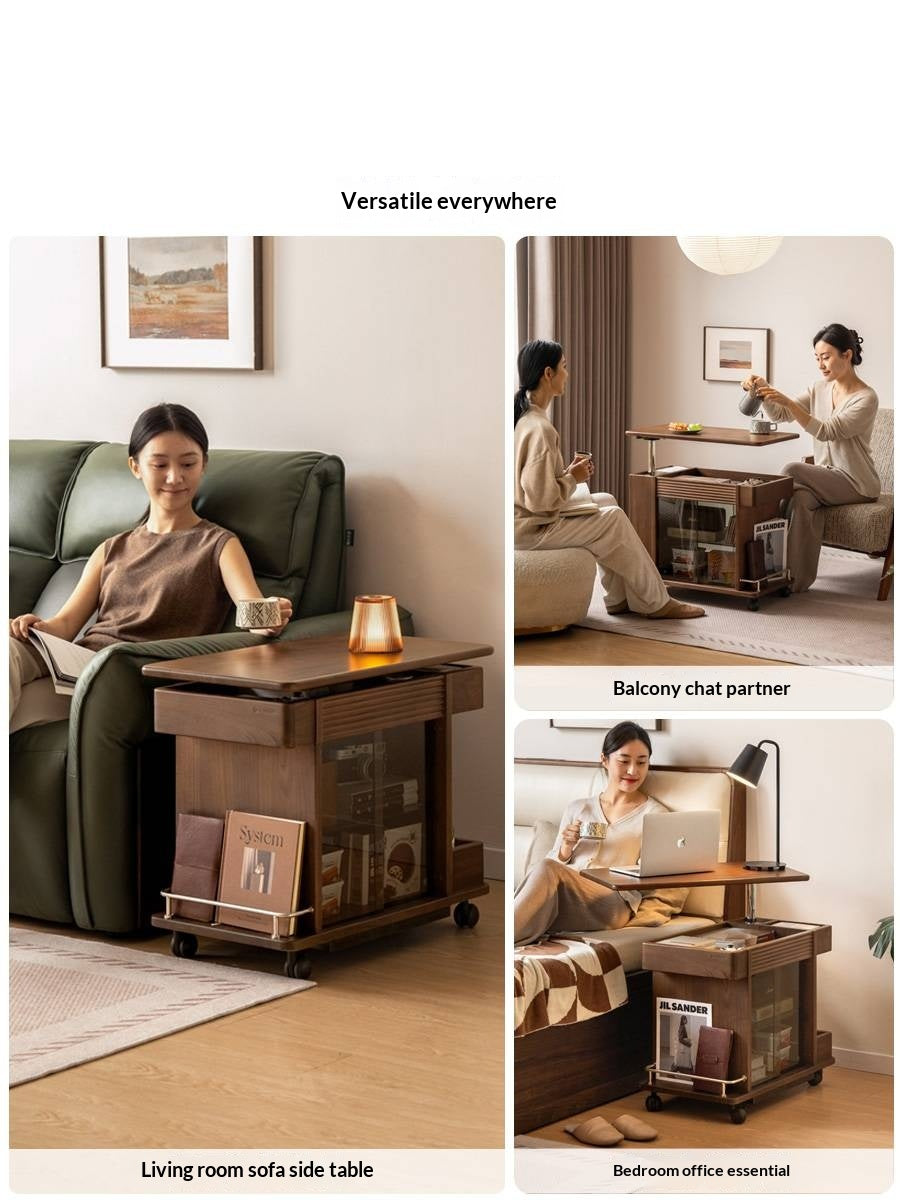 Black Walnut Solid Wood Italian Light Luxury Style Side Table