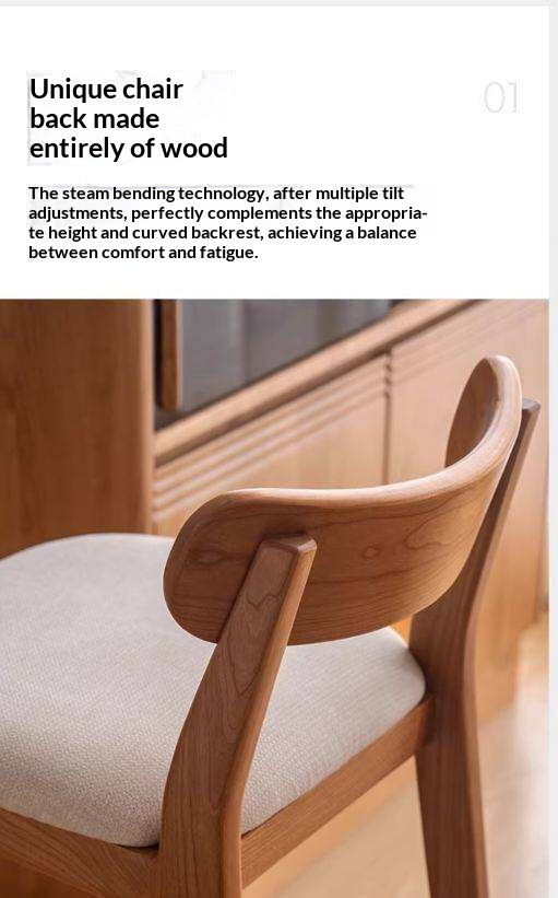 Set 3 pcs Cherry, Ash Solid Wood Modern Bar Stool, Height Chair for Kitchen Island
