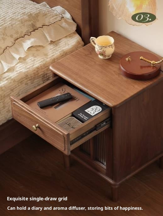 Black Walnut Solid Wood American Retro Nightstand