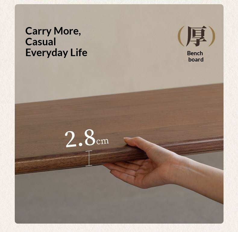 Black Walnut, White Ash Solid Wood Leisure Long Bench