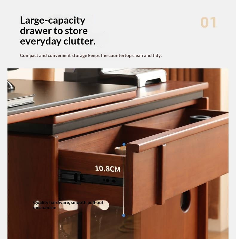 Tulipwood Solid Wood Vintage Style Stone Slab Bar Table