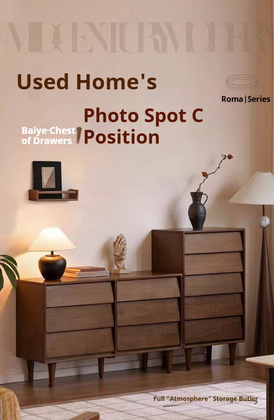 Solid Rubberwood Antique Style Chest of Drawers