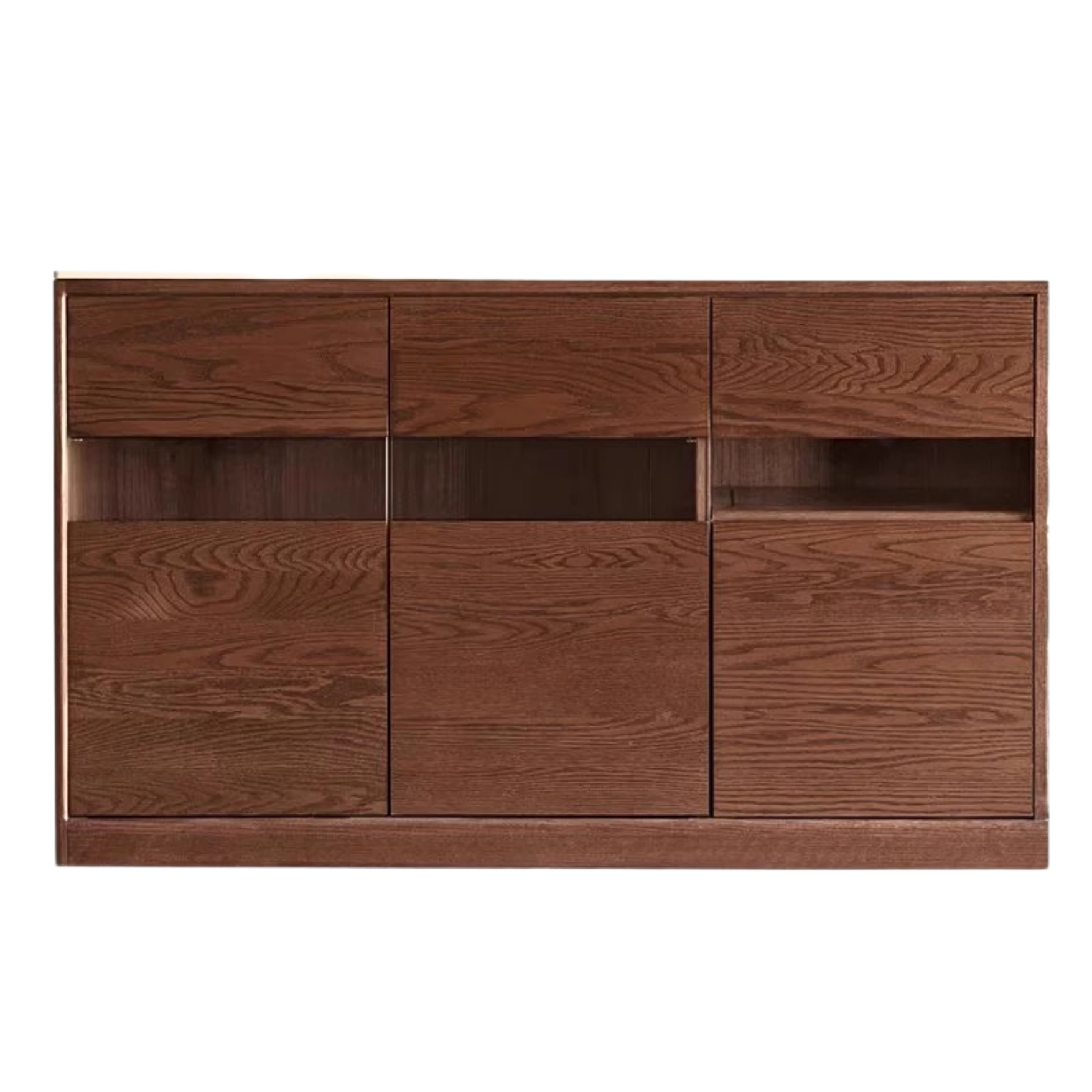 Oak Solid Wood Dining Storage Sideboard Against The Wall