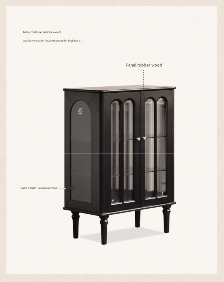 Solid Rubberwood French Retro Side Cabinet.