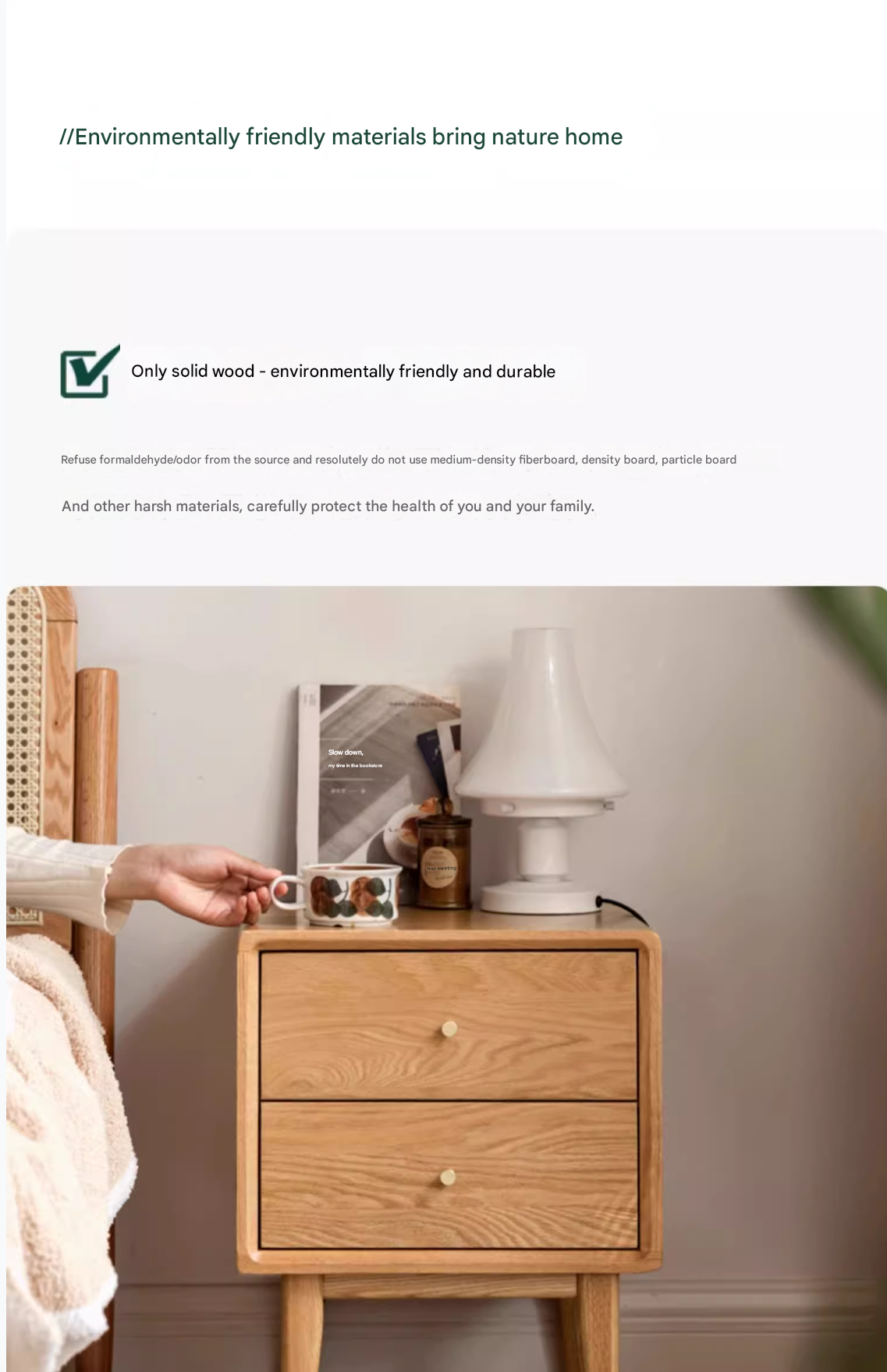 Oak Solid Wood Nightstand