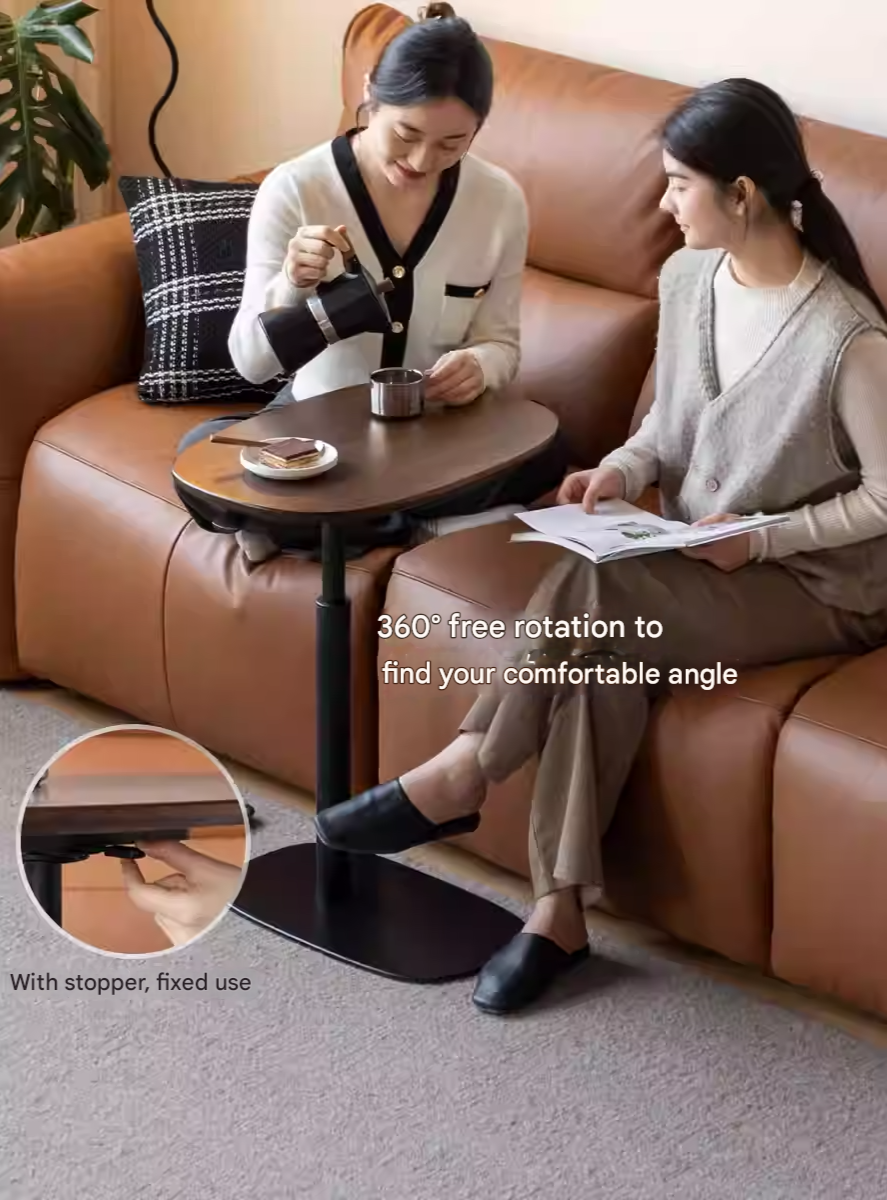 Black Walnut, Oak Solid Wood Lifting Italian Light Luxury Side Table