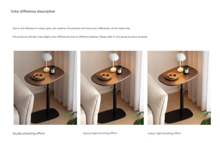 Black Walnut, Oak Solid Wood Lifting Italian Light Luxury Side Table