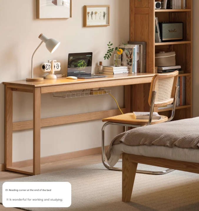 Oak, Poplar Solid Wood Long Office Desk