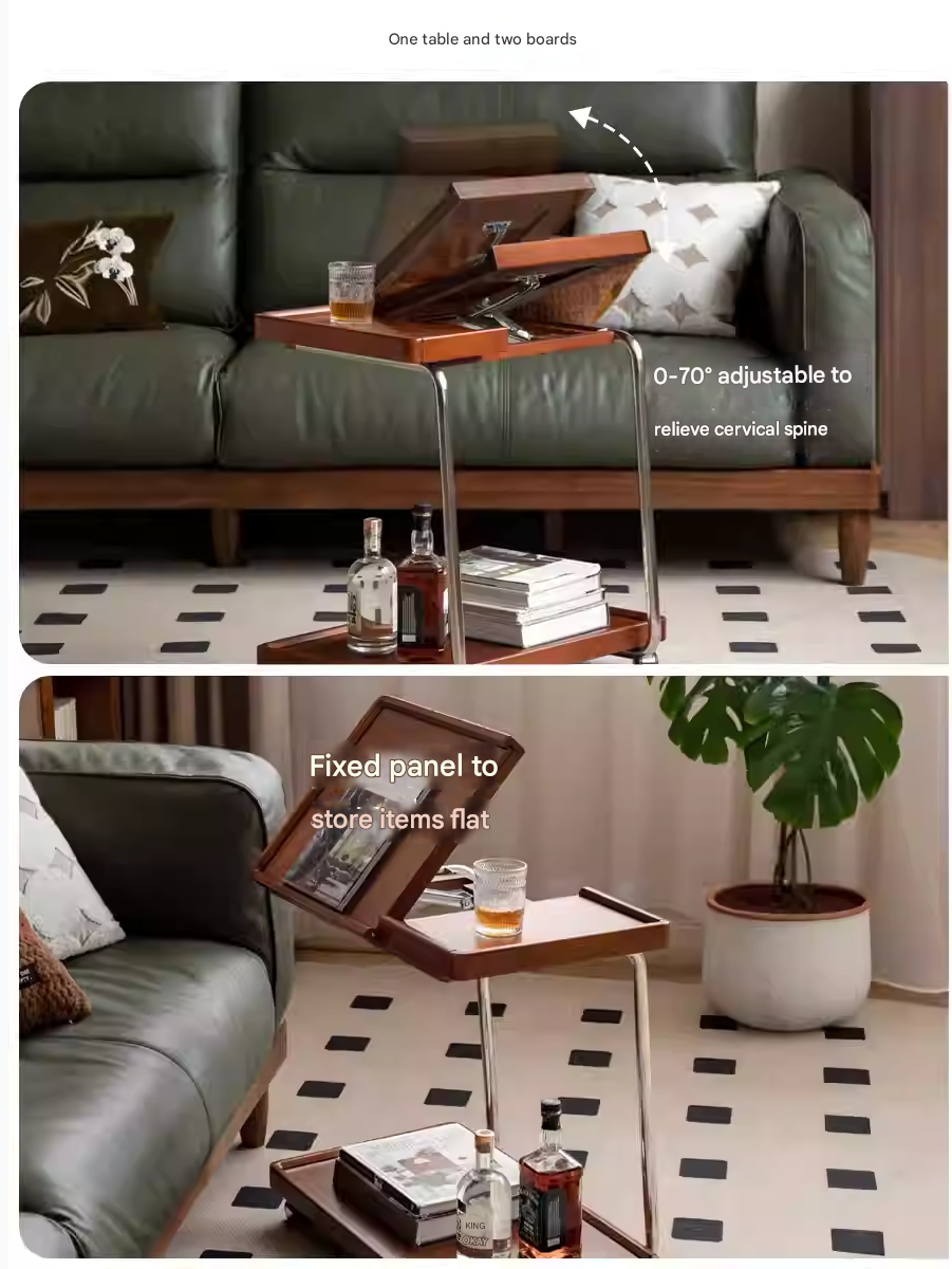 Poplar, Cherry, Black Walnut, Oak Solid Wood Mobile Side Table