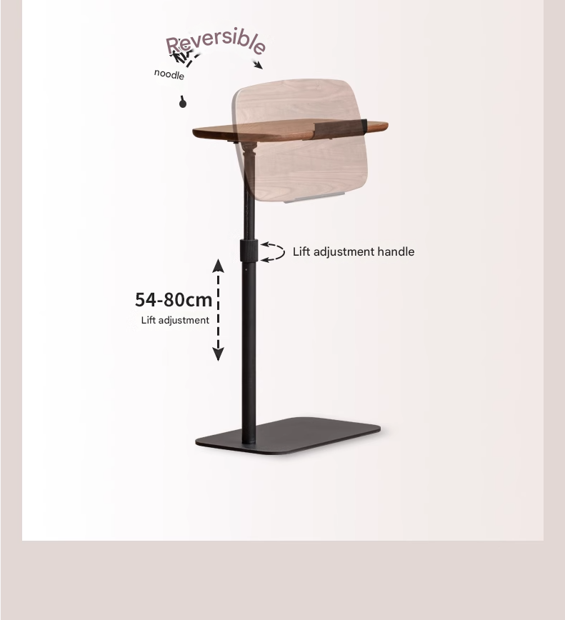 Black Walnut Solid Wood Liftable Rotating Side Table