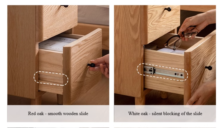 Ash, Oak Solid Wood, Solid RubberWood Modern Nightstand.