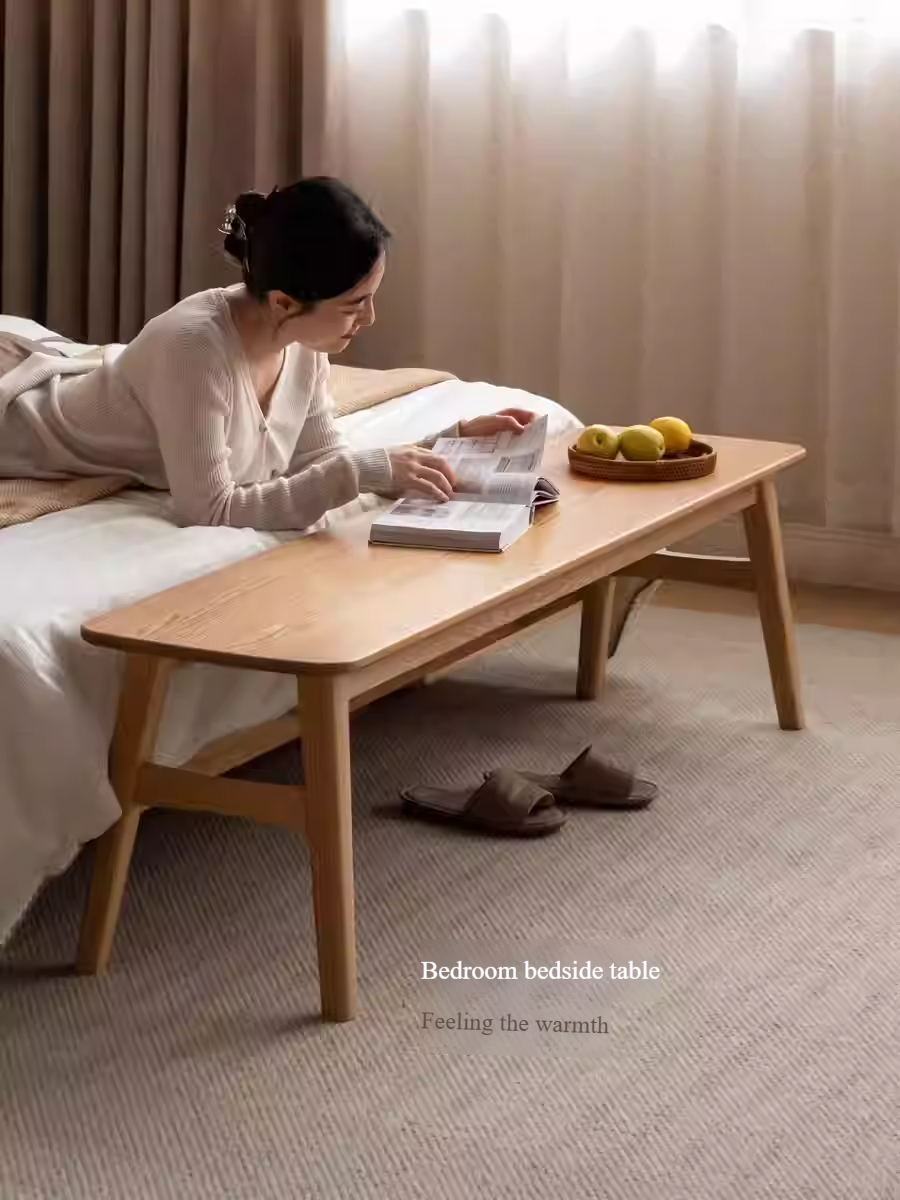 Oak Solid Wood Modern Long Bench