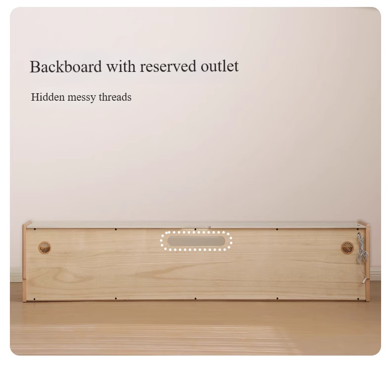 Pine Solid Wood Floor Rock Board TV Stand.