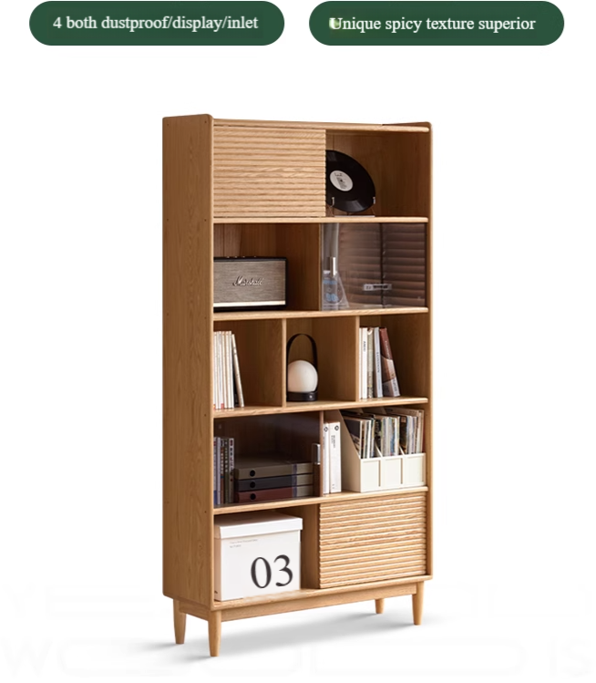 Oak Solid Wood Modern Bookcase
