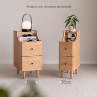 Ash, Oak Solid Wood, Solid RubberWood Modern Nightstand.