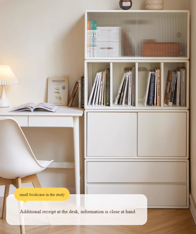 Solid RubberWood Locker Cream Style Free Combination Cabinet.