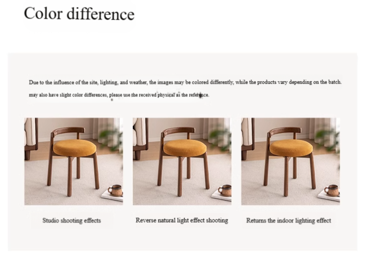 Black Walnut, Oak Solid Wood, Solid RubberWood Makeup Stool
