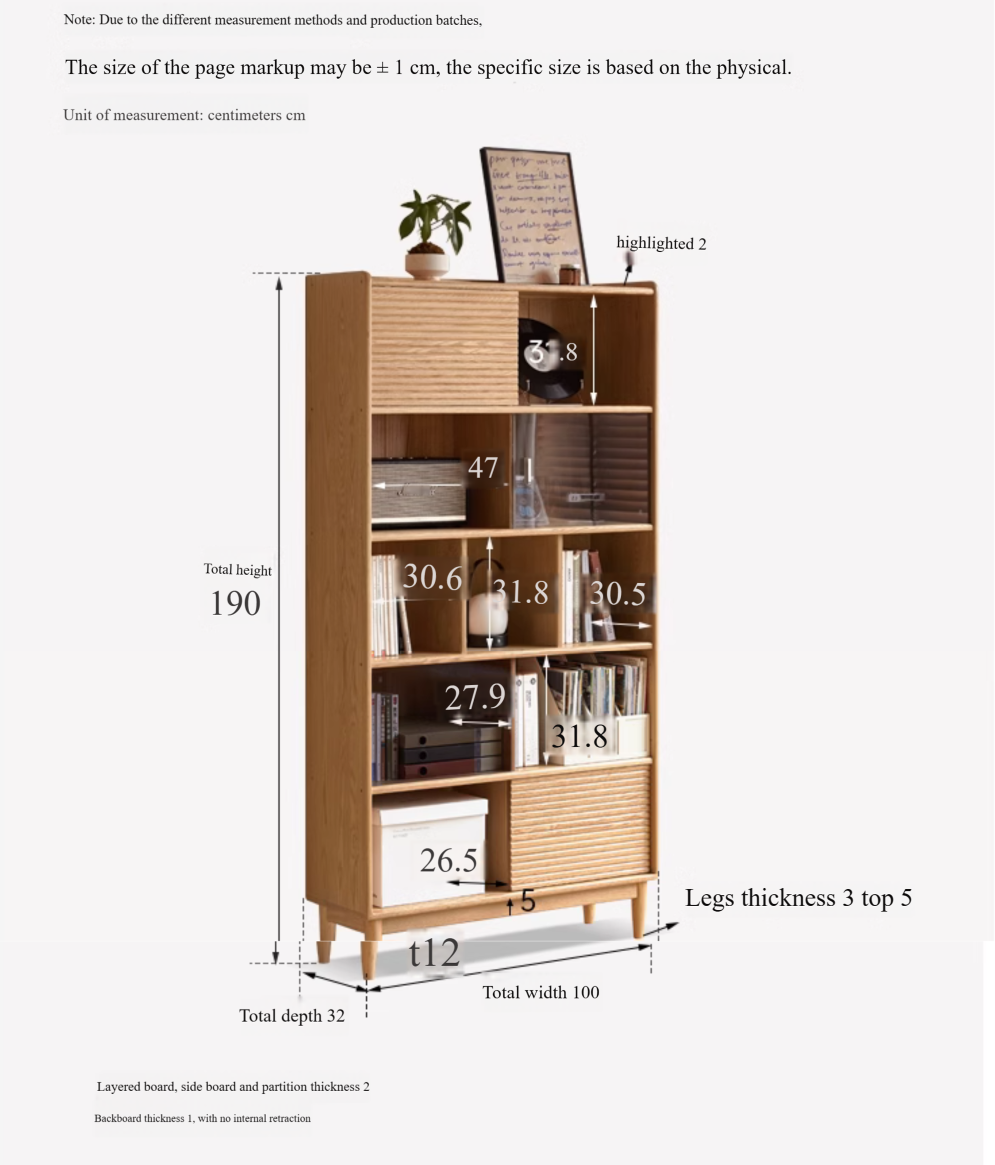 Oak Solid Wood Modern Bookcase