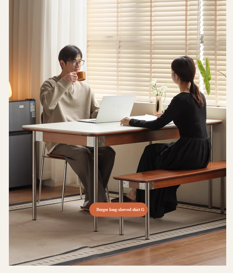 Poplar Solid Wood Bauhaus Dining Table