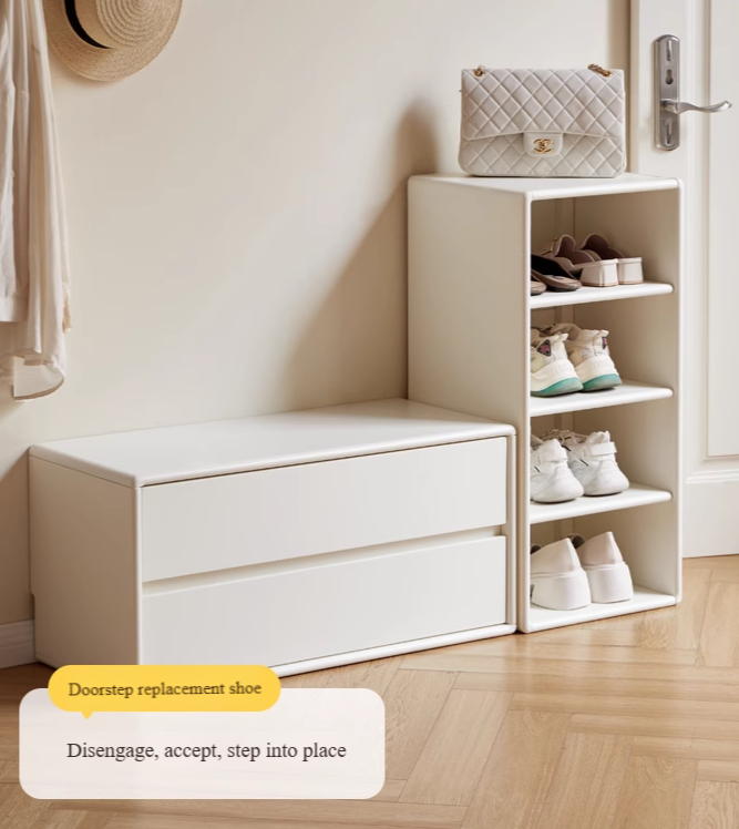 Oak Solid wood Locker Cream Style Free Combination Cabinet.