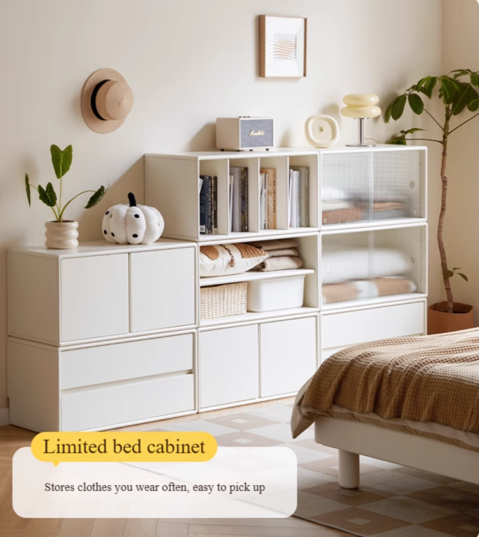 Oak Solid wood Locker Cream Style Free Combination Cabinet.