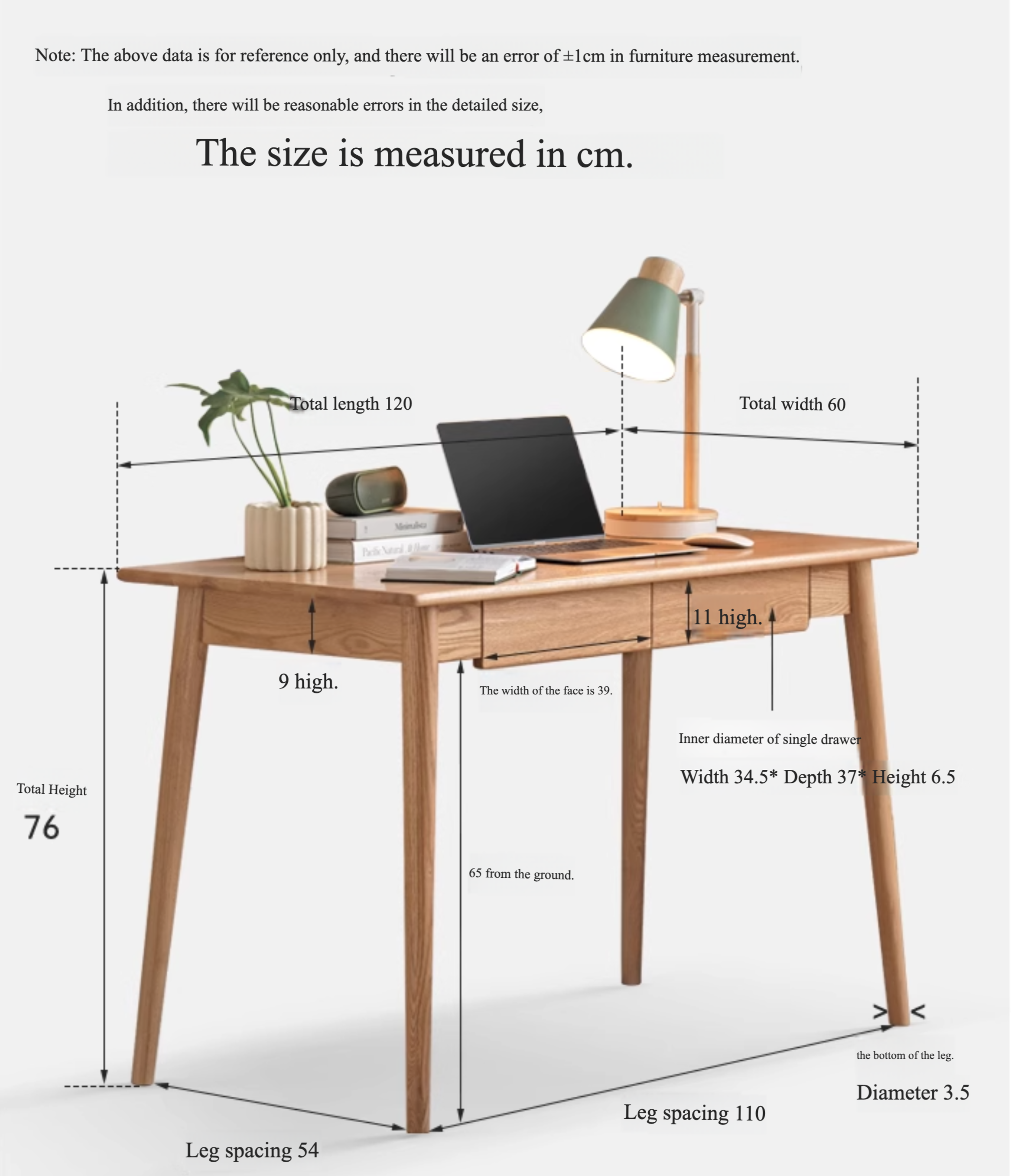Oak Solid Wood Office Desk