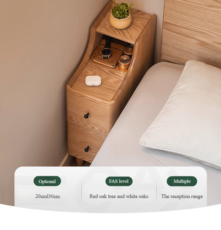 Ash, Oak Solid Wood, Solid RubberWood Modern Nightstand.