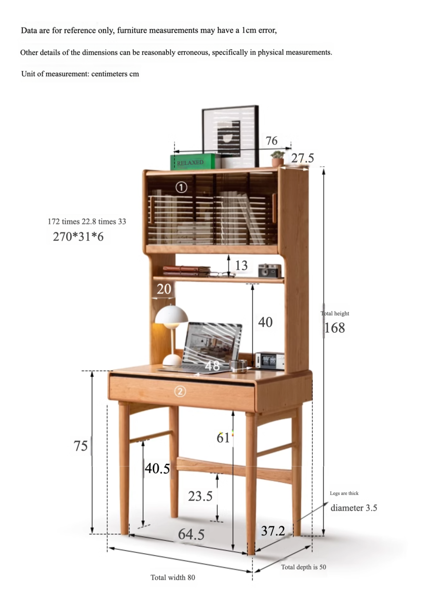 Cherry Solid Wood Desk With Drawer.