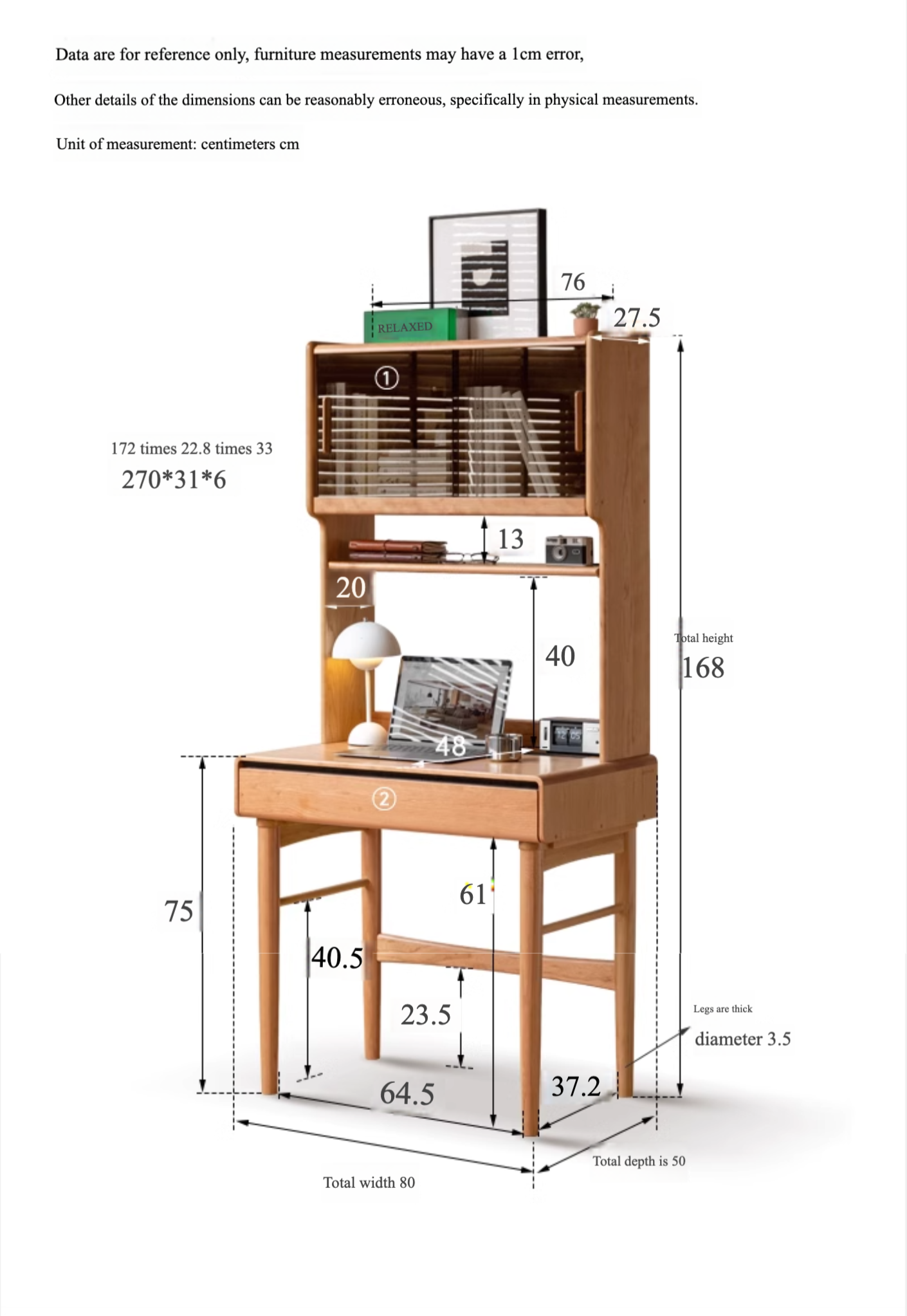Cherry Solid Wood Desk With Drawer.