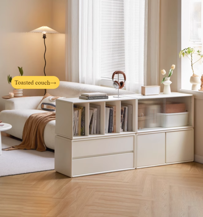 Oak Solid wood Locker Cream Style Free Combination Cabinet.