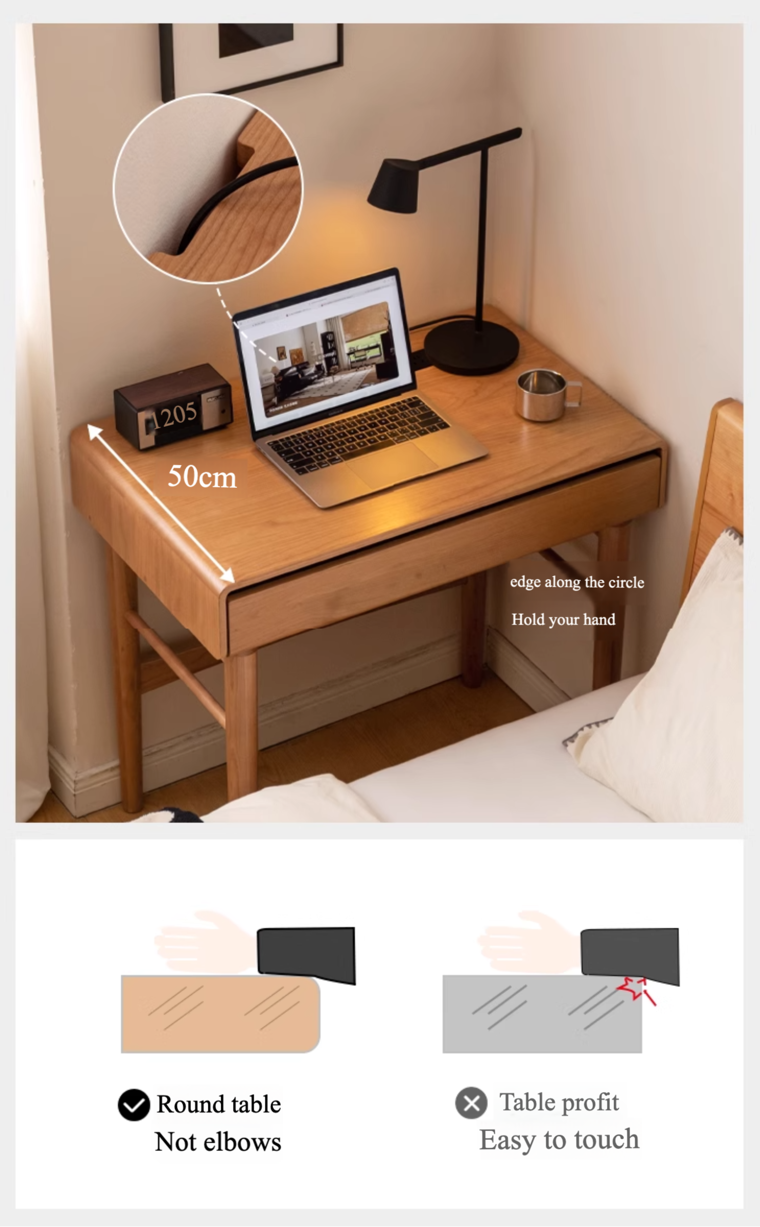 Cherry Solid Wood Desk With Drawer