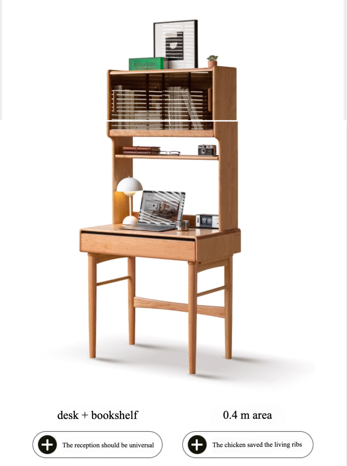 Cherry Solid Wood Desk With Drawer.