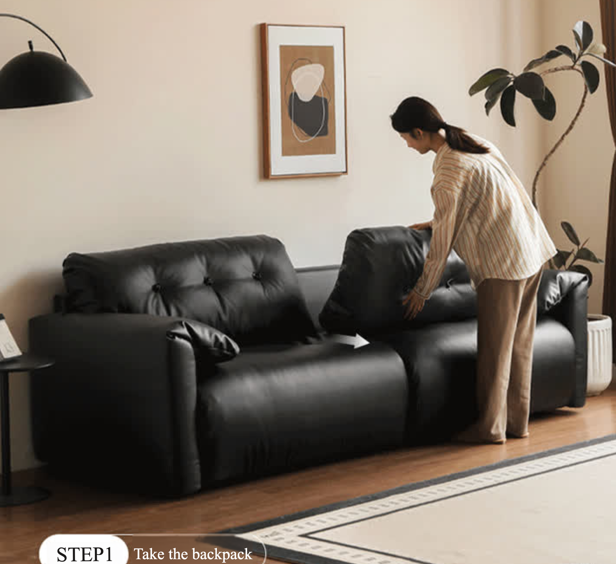 Ecological cloud leather Sofa Bed