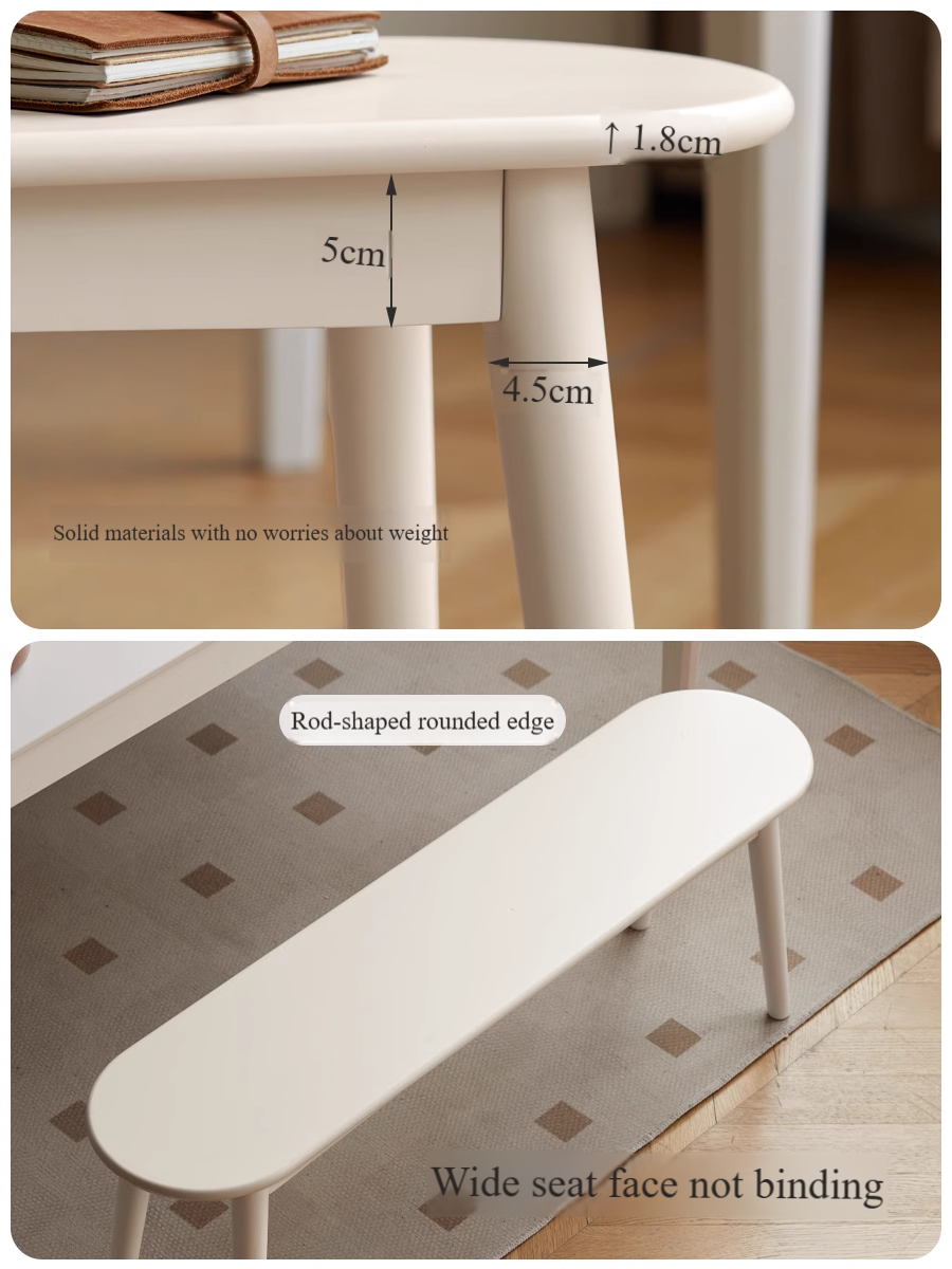 Solid Rubberwood Long Bench