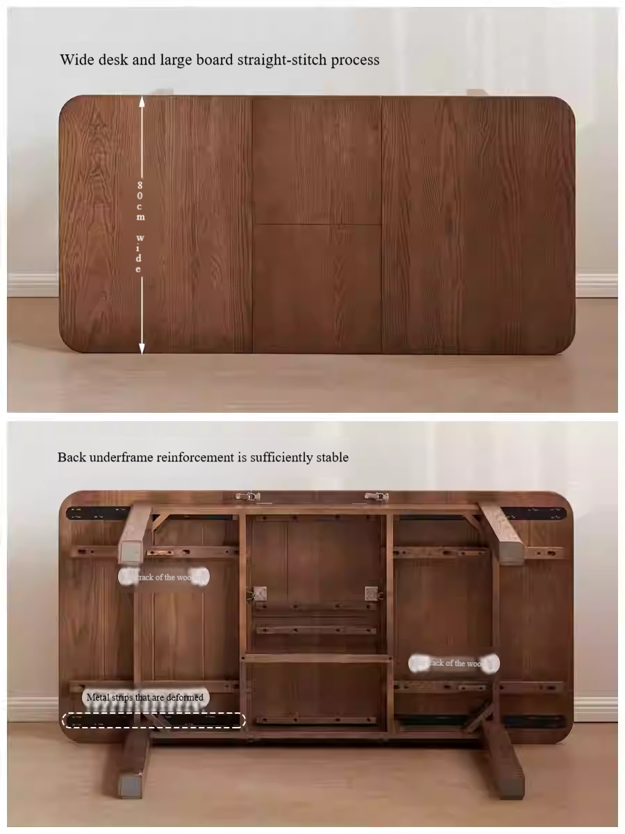 Oak Solid Wood Retractable Dining Table