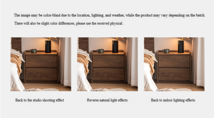 Poplar Solid Wood Italian Light Luxury Nightstand.