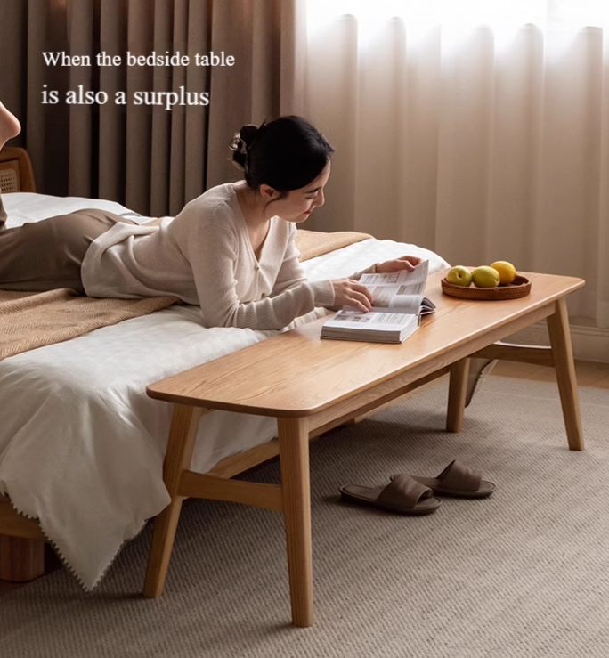 Oak Solid Wood Modern Long Bench