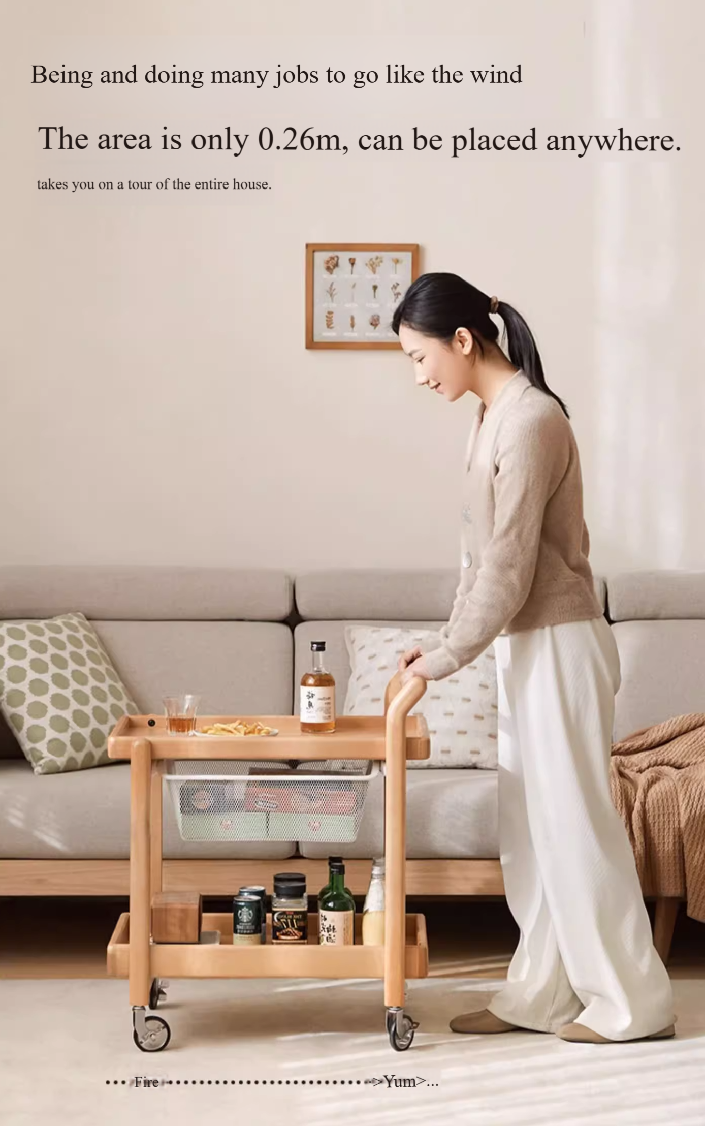 Beech Solid Wood Modern Side Table