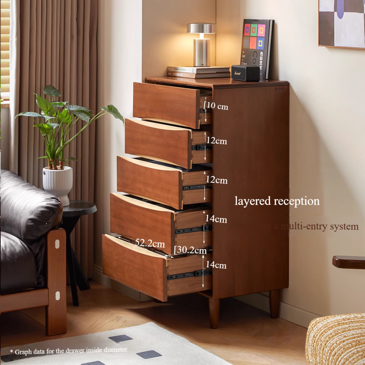 Poplar Solid Wood Antique Style Chest of Drawers.