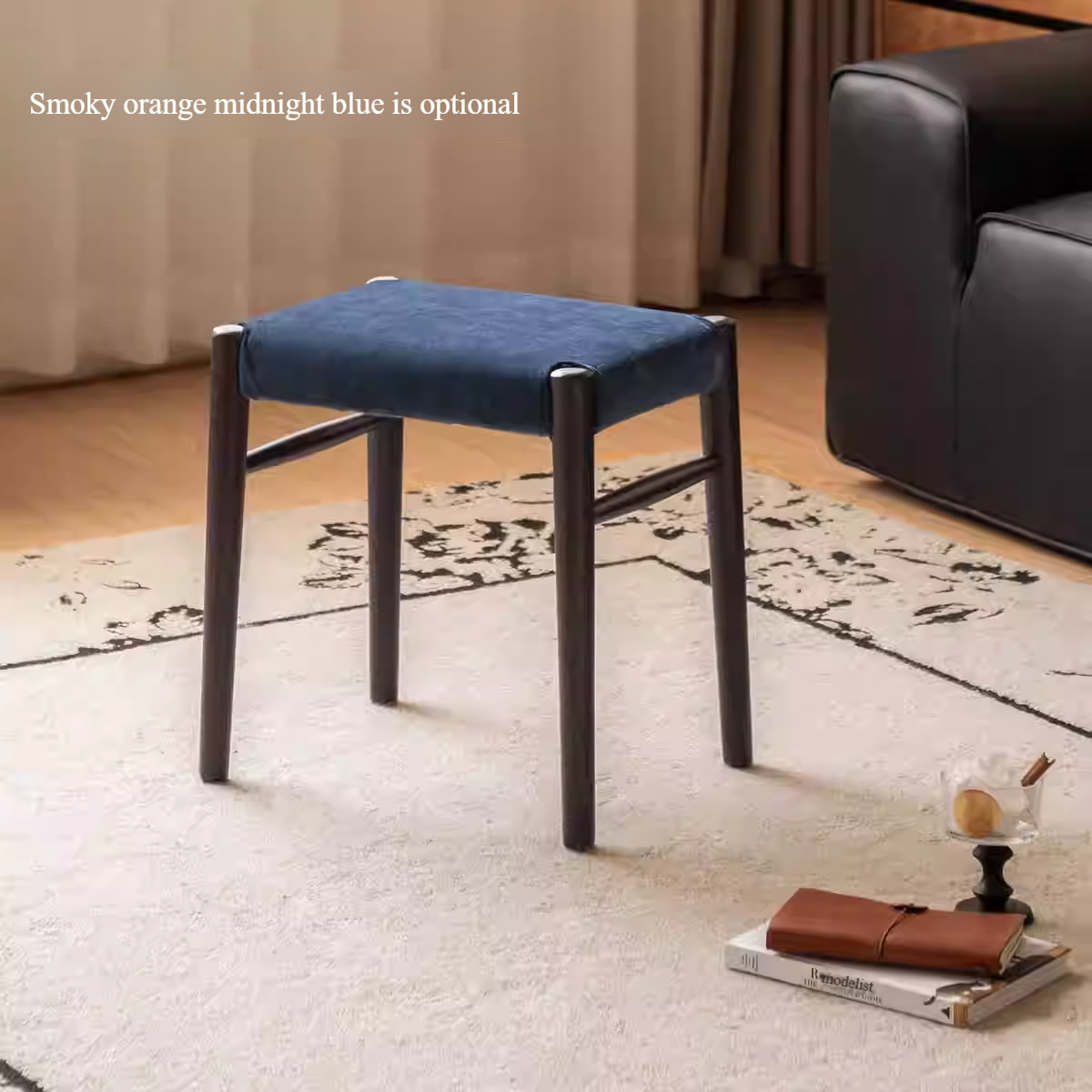 Oak Solid Wood Retro Makeup Stool