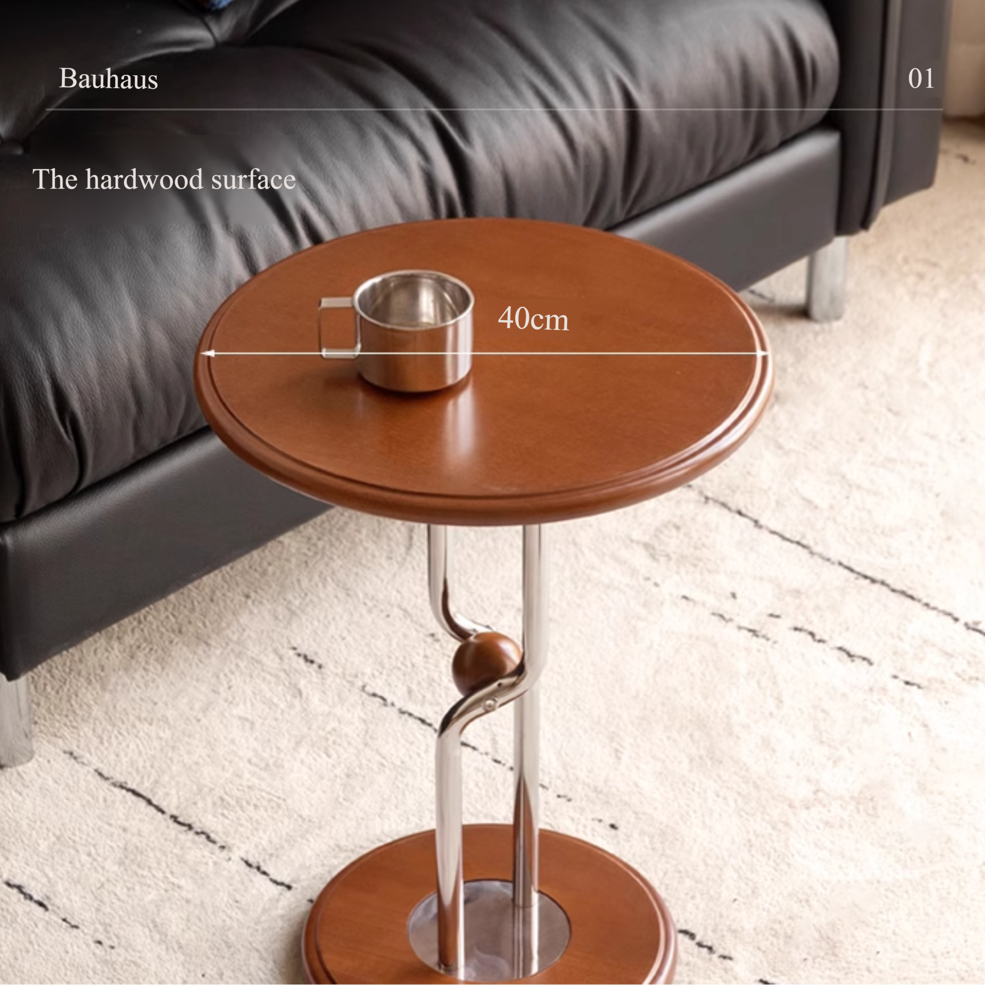 Poplar Solid Wood Bauhaus Side Table