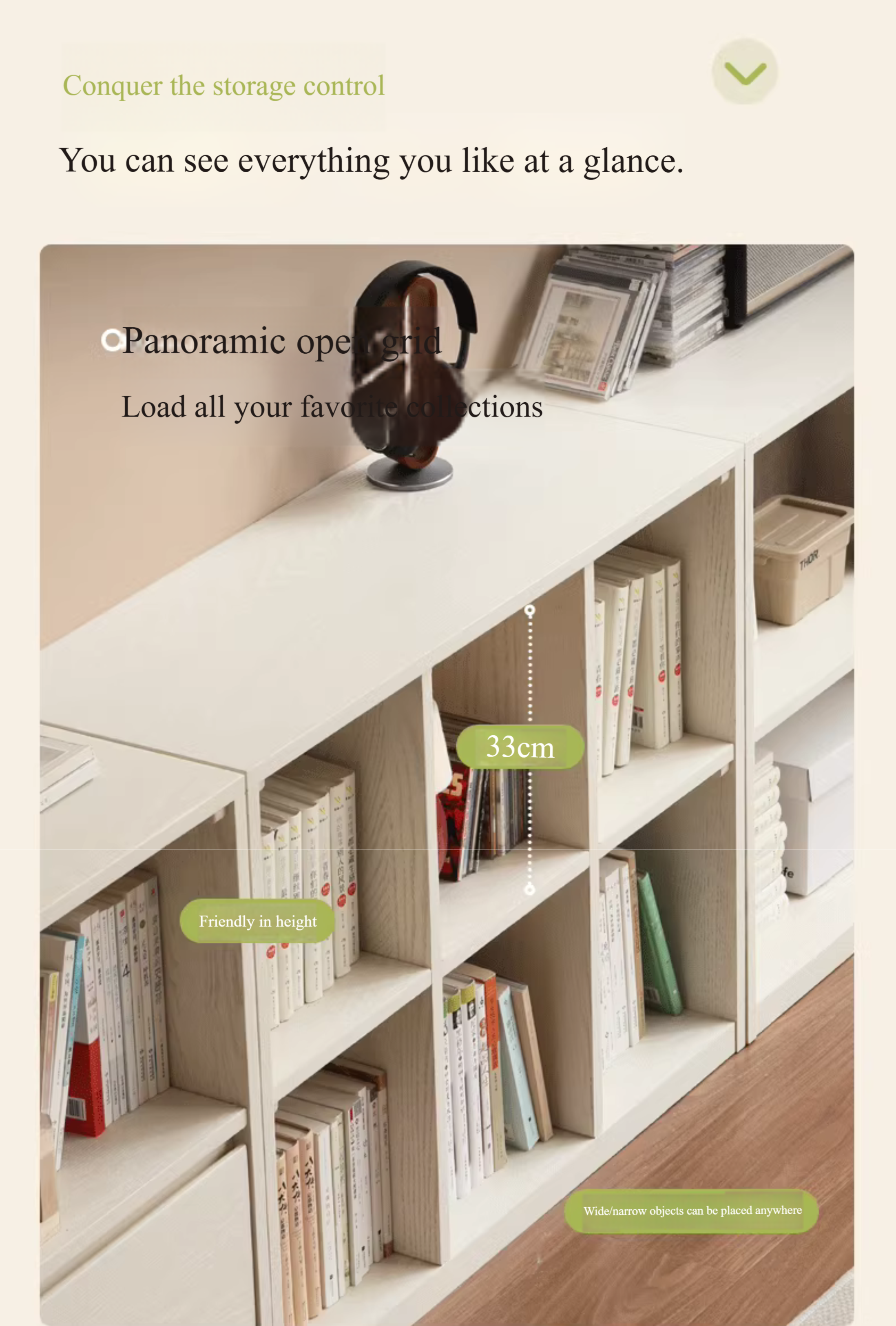 Oak Solid Wood Cream Style Modern Bookcase